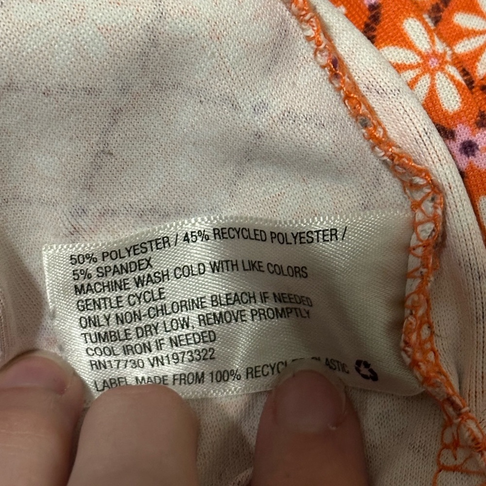 Wild Fable Women’s Orange High waisted Floral Printed Flared Leggings size XS - Picture 7 of 7